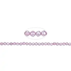 145500111221 Rang de colliers boules, Zircon cubique rose (synt.), facetté, 03mm (38cm) | Marco Schreier