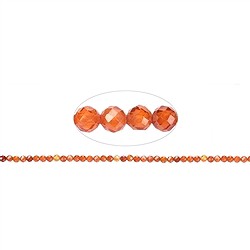 145500111222 String Beads, Cubic Zirconia orange (synt.), faceted, 03mm (38cm) | Marco Schreier