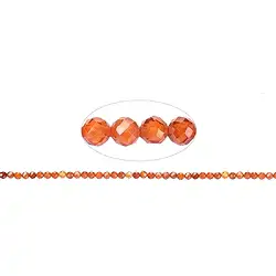 145500111222 Rang de colliers boules, Zircon cubique orange (synt.), facetté, 03mm (38cm) | Marco Schreier