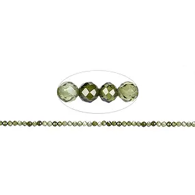 Rang de colliers boules, Zircon cubique vert (synt.), facetté, 03mm (38cm) | Marco Schreier