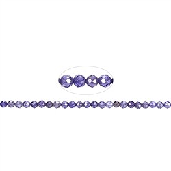 145500111224 Cuentas de piedras preciosas, Circonia cúbica violeta (sint.), facetada, 03mm (38cm) | Marco Schreier