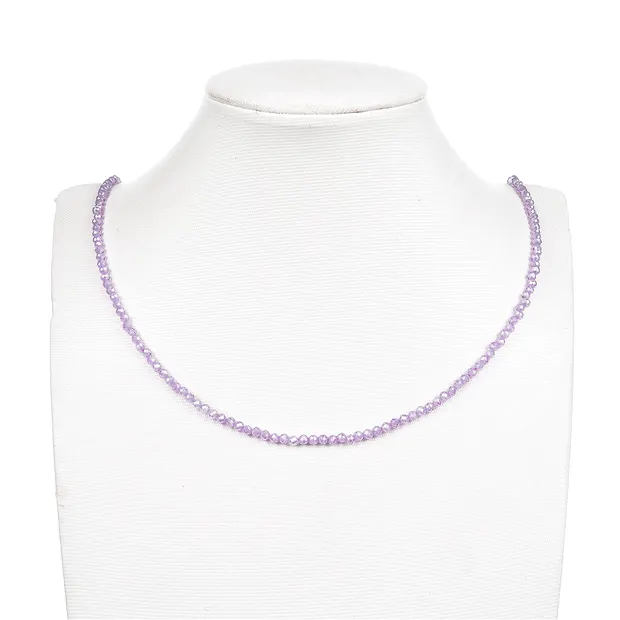 Cuentas de piedras preciosas, Circonia cúbica lavanda (sint.), facetada, 03mm (38cm) | Marco Schreier