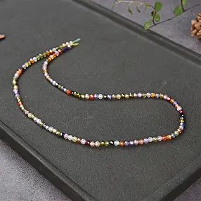 String Beads, Cubic Zirconia colorful (synt.), faceted, 02,5mm (38cm) | Marco Schreier