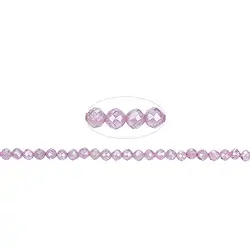 145500112920 Rang de colliers boules, Zircon cubique rose (synt.), facetté, 01,8mm (38cm) | Marco Schreier