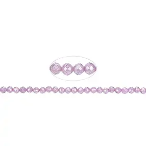 Cuentas de piedras preciosas, Circonia cúbica rosa (sint.), facetada, 01,8mm (38cm) | Marco Schreier