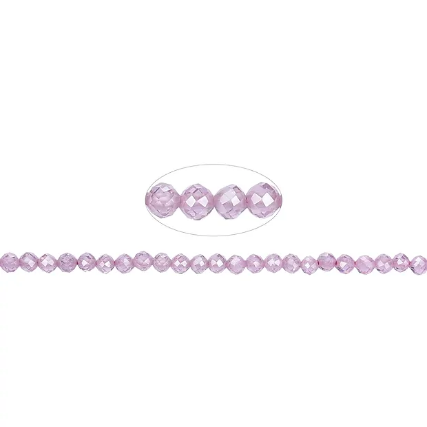 Cuentas de piedras preciosas, Circonia cúbica rosa (sint.), facetada, 01,8mm (38cm) | Marco Schreier