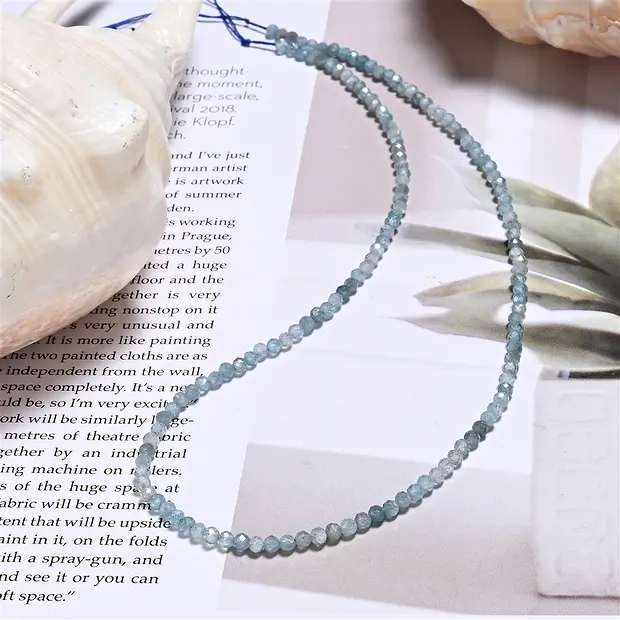 Rang de collier boules, Zircon (bleu, cuit), 03mm, facetté (39cm) | Marco Schreier