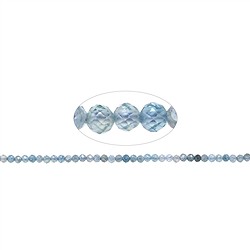 145630103621 Rang de collier boules, Zircon (bleu, cuit), 03mm, facetté (39cm) | Marco Schreier