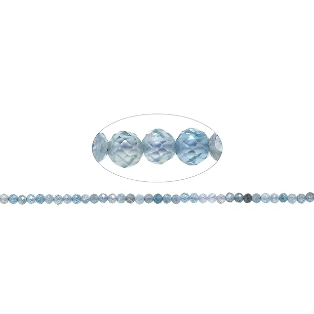 String Beads, Zircon (blue, burnt), 03mm, faceted (39cm) | Marco Schreier
