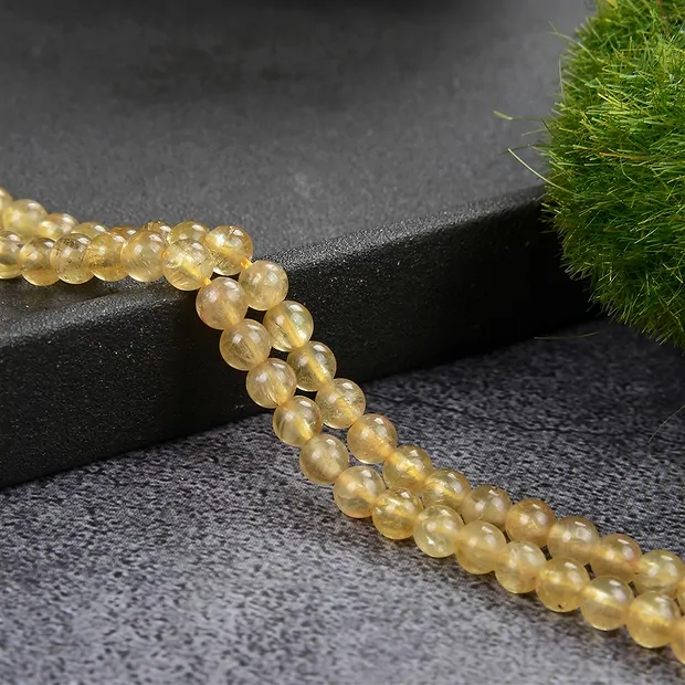 Rang de collier boules, Apatite (jaune), 04mm (39cm) | Marco Schreier