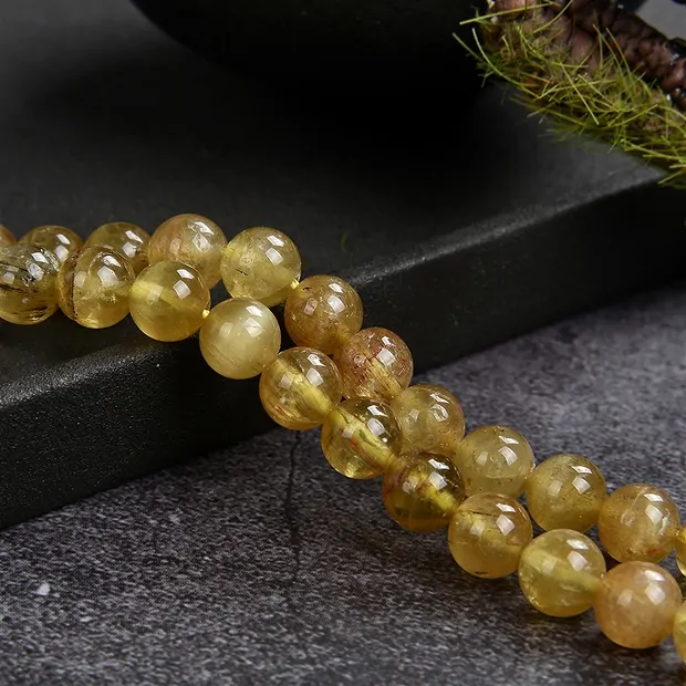 String Beads, Apatit (yellow), 08mm | wholesaler gems, healing stones & jewelry