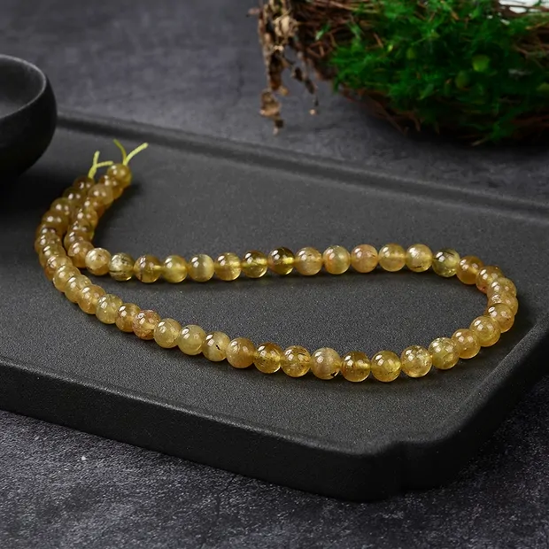 String Beads, Apatit (yellow), 08mm | wholesaler gems, healing stones & jewelry