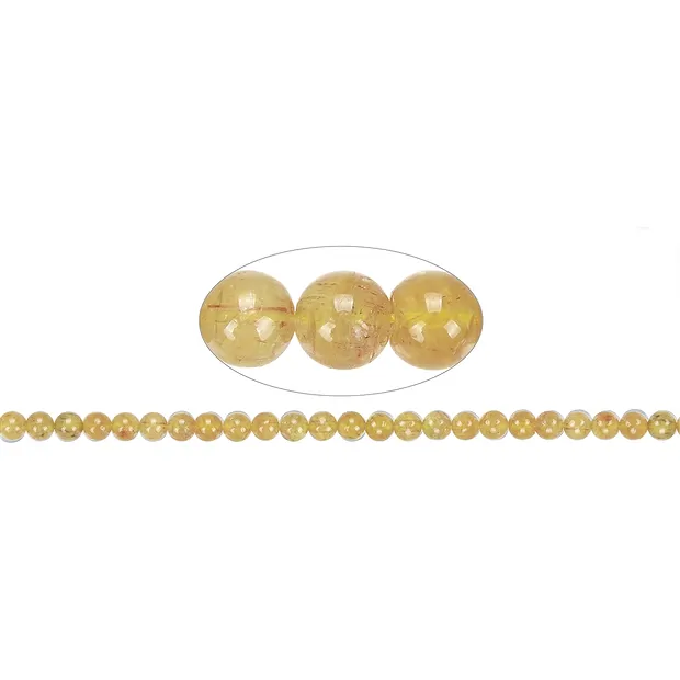 Strang Kugeln, Apatit (gelb), 08mm | Großhandel Edelsteine, Heilsteine & Schmuck