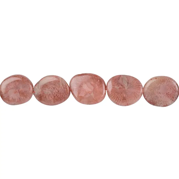 Varilla disco forma libre, coral cuerno, 20-25 x 15-17mm | Marco Schreier