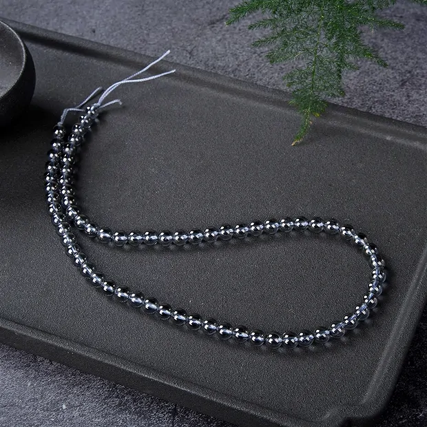 Filo di perline, quarzo aura argento, 06 mm | grossista gemme e pietre curative