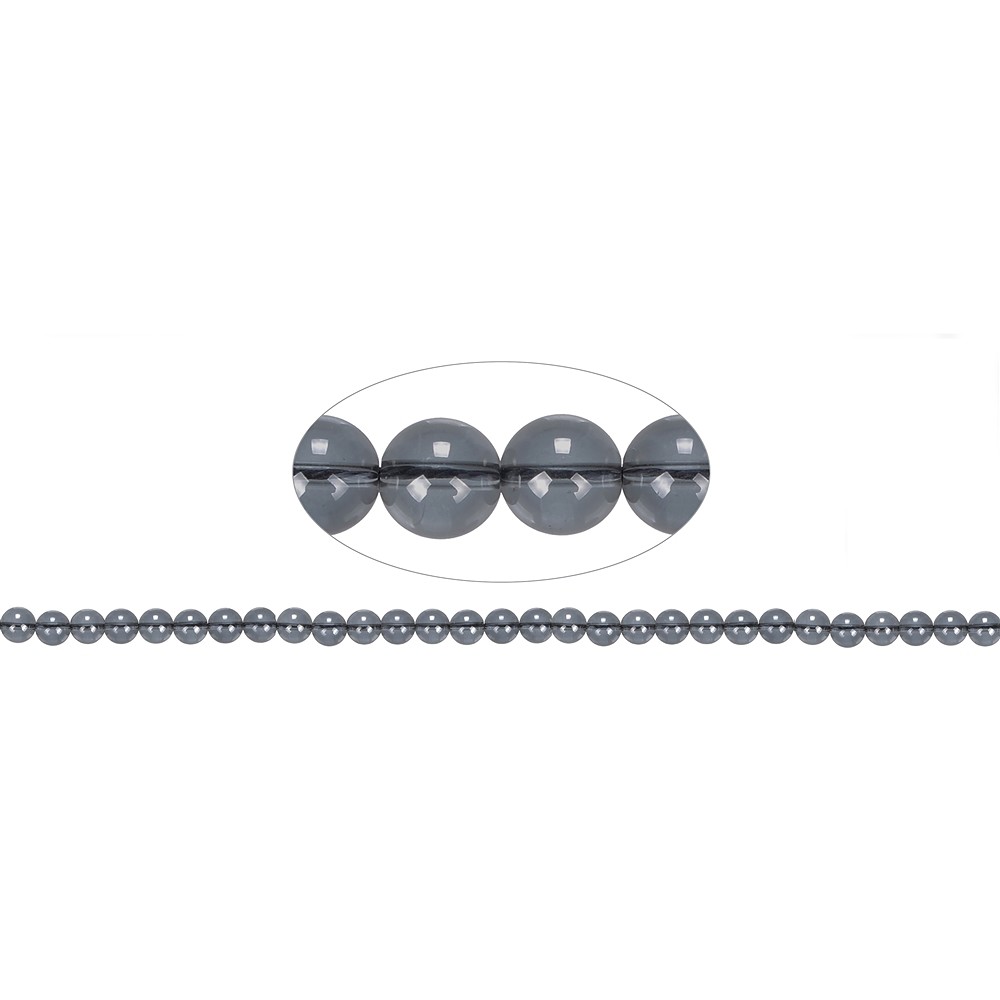 Cuentas de piedras preciosas, cuarzo aura plateado, 06mm | Marco Schreier