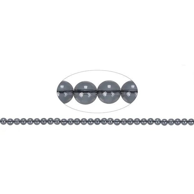 Rang de colliers boules, quartz aurique argenté, 06mm | Marco Schreier