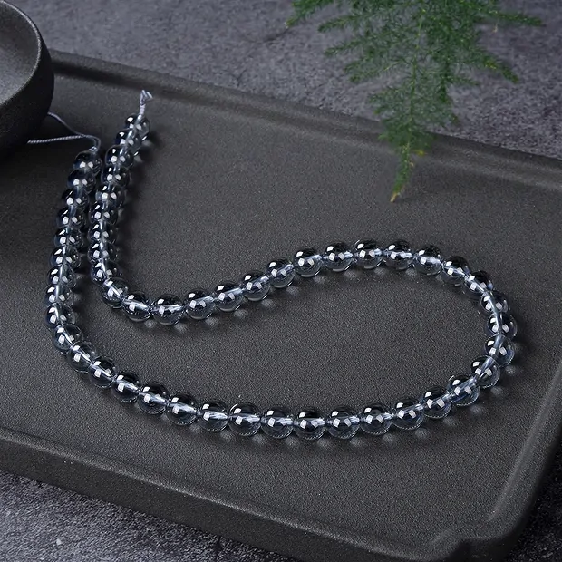 Filo di perline, quarzo aura argento, 08 mm | grossista gemme e pietre curative