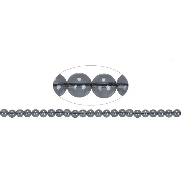 Filo di perline, quarzo aura argento, 08 mm | grossista gemme e pietre curative