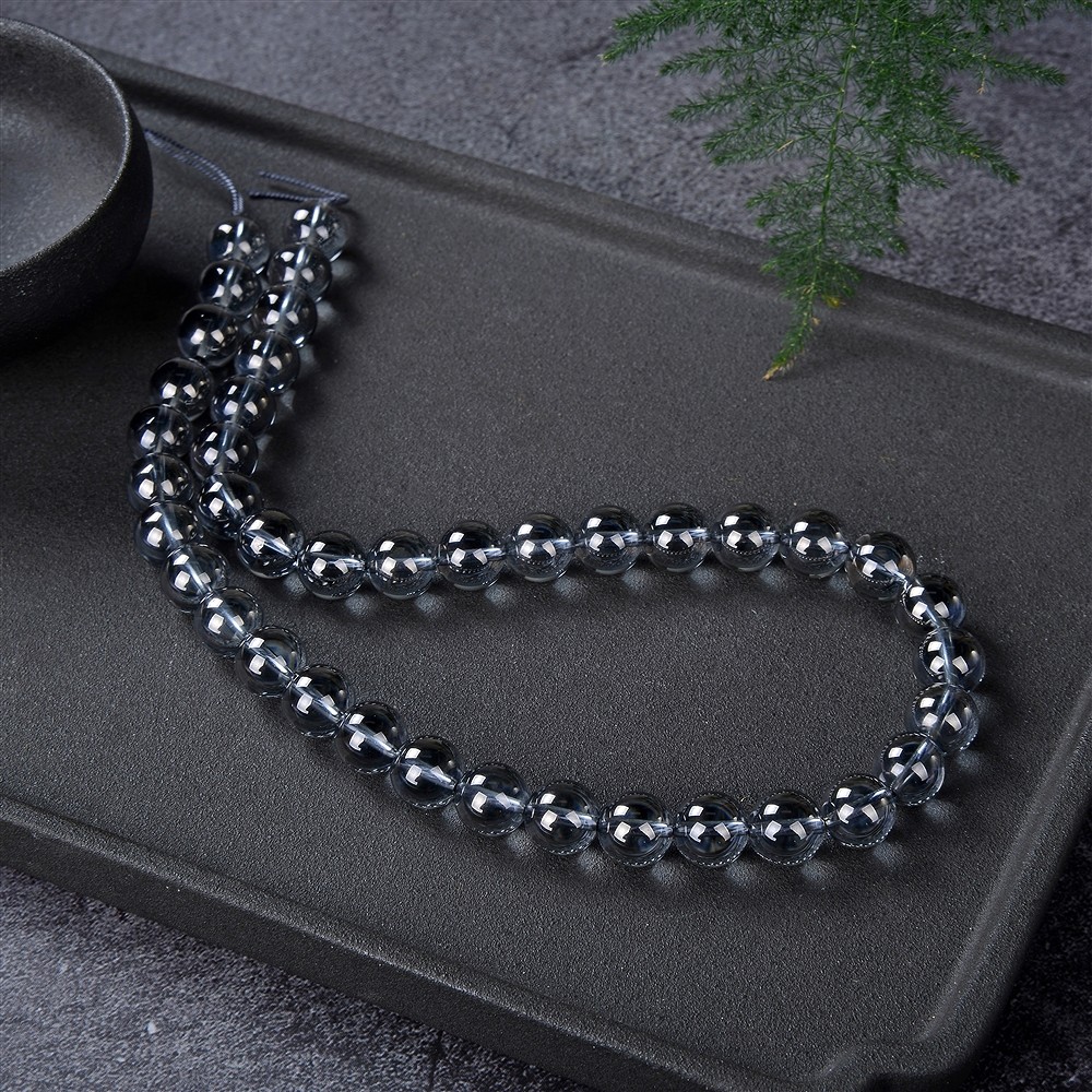 String Beads, Silver Aura Quartz, 10mm | Schreier gems, healing stones & jewelry