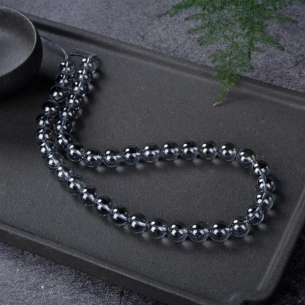 Rang de colliers boules, quartz aurique argenté, 10mm | Marco Schreier