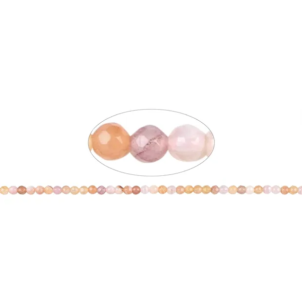 String Beads, Agate (Botswana Agate orange), 04mm, faceted (38cm) | Marco Schreier