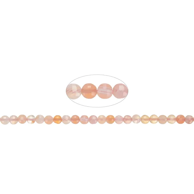 Stringed beads, Agate (Botswana orange), 04 x 02mm, faceted (39cm) | Marco Schreier