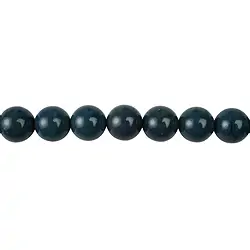 145750100920 Rang de collier boules, "Agate de Sieber" (laque bleue), 10mm | Marco Schreier