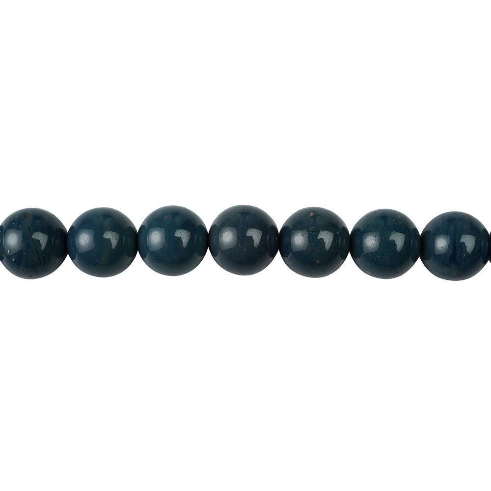 Cuentas de piedras preciosas, "Ágata" (escoria azul), 10mm | Marco Schreier