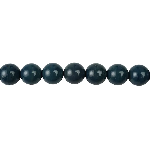 Rang de collier boules, "Agate de Sieber" (laque bleue), 10mm | Marco Schreier