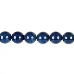 1457501010220 Strang Kugeln, "Sieber-Achat" (Blauschlacke), 12mm | Marco Schreier