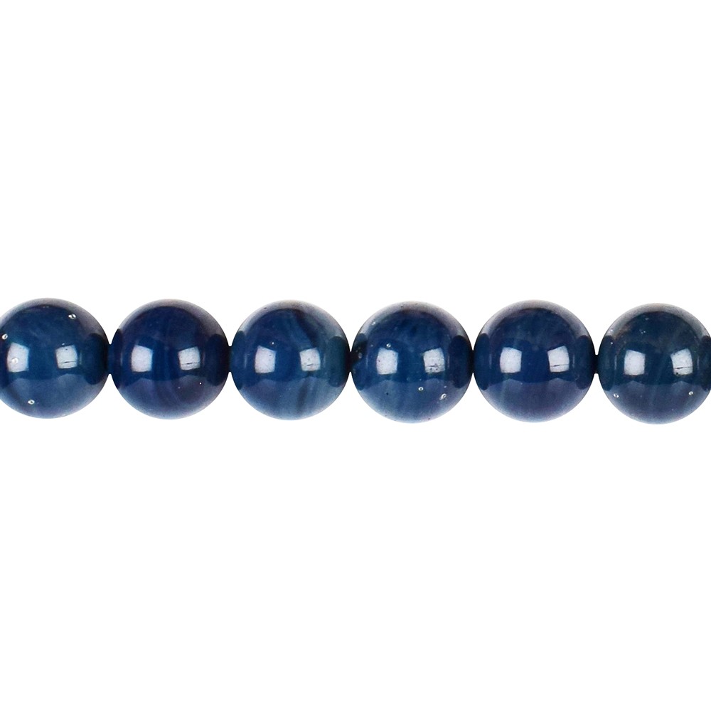 Strang Kugeln, "Sieber-Achat" (Blauschlacke), 12mm | Marco Schreier