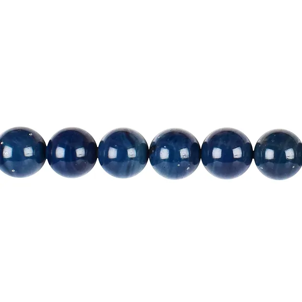 Rang de collier boules, "Agate de Sieber" (laque bleue), 12mm | Marco Schreier