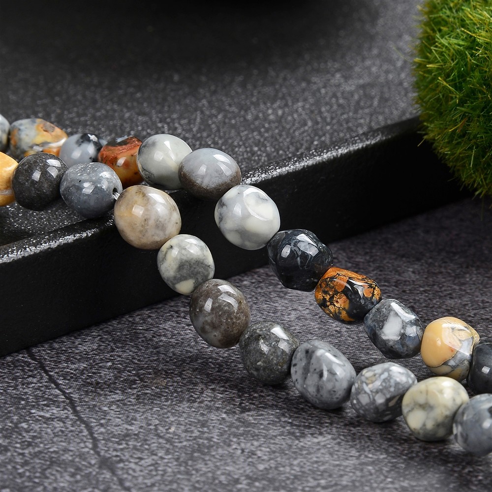 Rang de colliers Nuggets, Jaspe Maligano, 09 - 10mm (39cm) | Marco Schreier