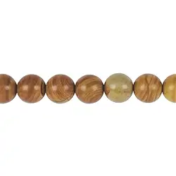 145810100920 Rang de collier boules, noix-"Jaspis" 10mm (39cm) | Marco Schreier