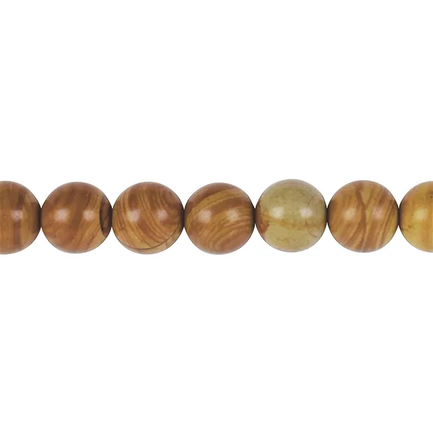 Cuentas preciosas, nogal "jaspe" 10mm (39cm) | Marco Schreier