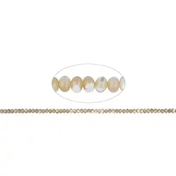 145880328520 Rang de colliers, nacre (jaune-brun), 03 x 04mm | Marco Schreier