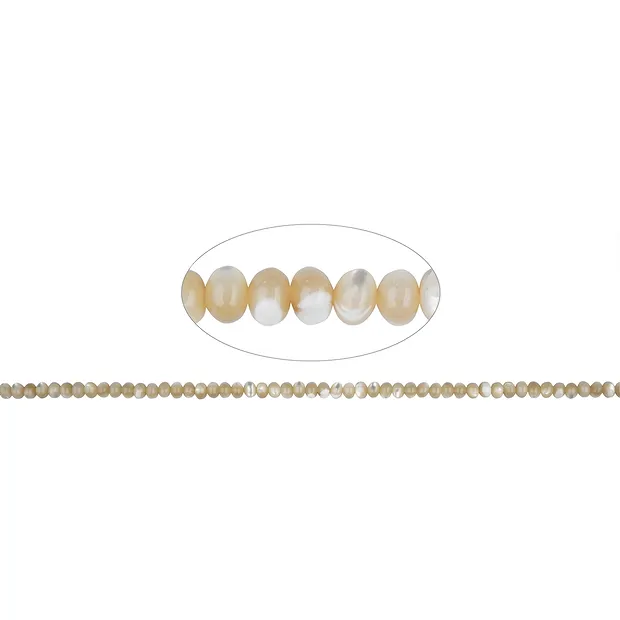 Rang de colliers, nacre (jaune-brun), 03 x 04mm | Marco Schreier