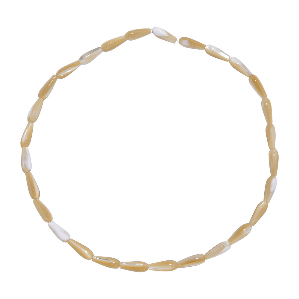 Drop strand, Mother of Pearl (yellow-brown), 15 x 06mm | Marco Schreier