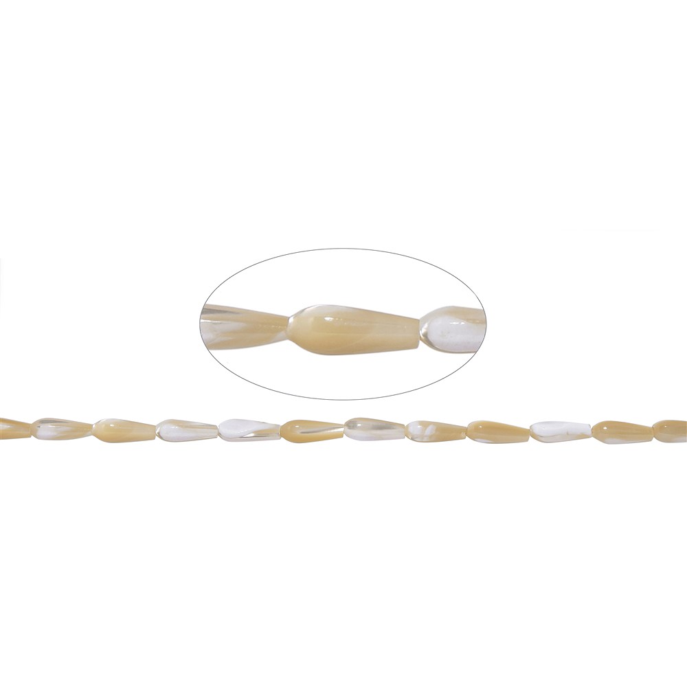 Drop strand, Mother of Pearl (yellow-brown), 15 x 06mm | Marco Schreier