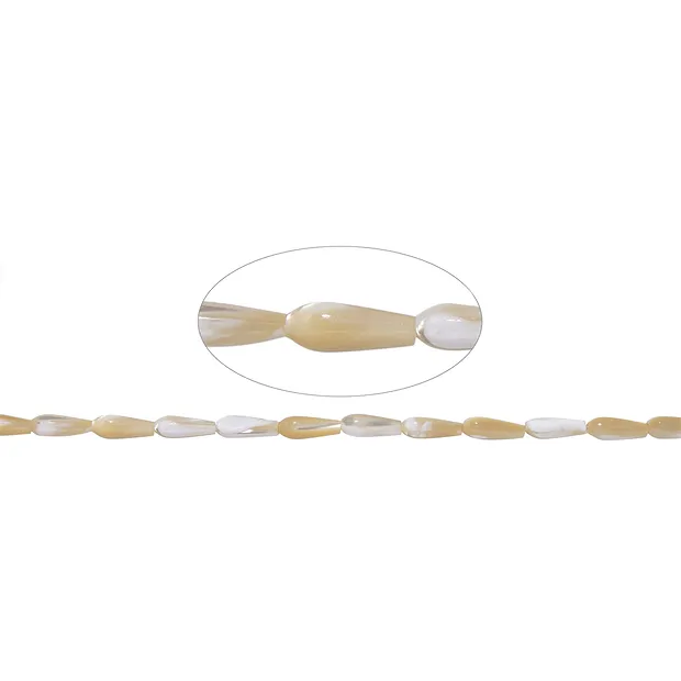 Strang Tropfen, Perlmutt (gelbbraun), 15 x 06mm | Marco Schreier