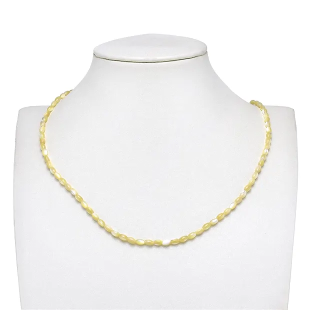 Rang de colliers grain de riz, nacre (jaune), 05 x 03mm | Marco Schreier