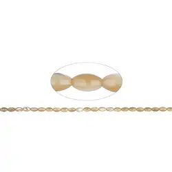 145880514020 Rang de colliers grain de riz, nacre (jaune-brun), 08 x 05mm (41cm) | Marco Schreier