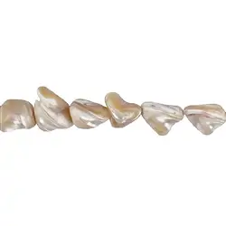 145880630120 Filo di pepite, Madreperla (giallo-marrone), 11-15 x 10-12mm | Marco Schreier