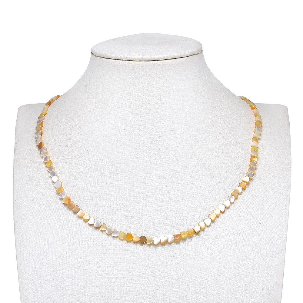 Strang Herz, Perlmutt (gelbbraun), 04,5mm | GH Edelsteine, Heilsteine & Schmuck