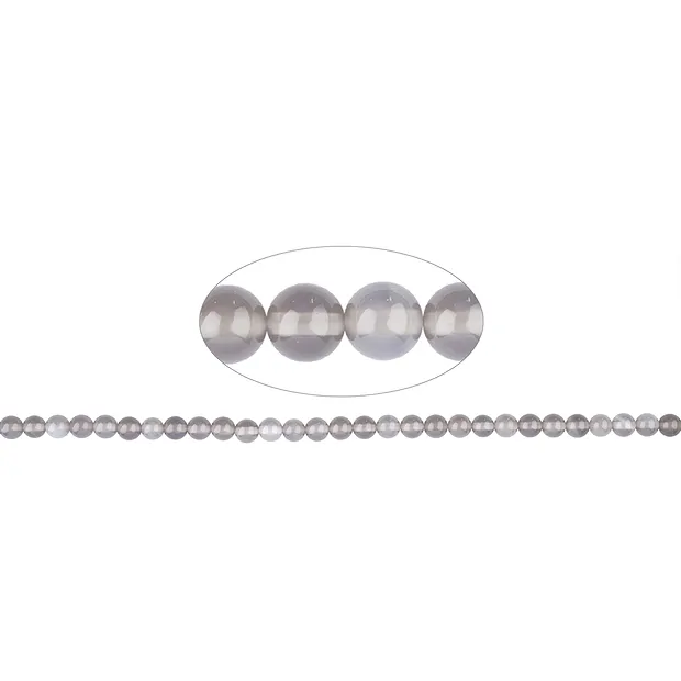 Rang de colliers boules, Calcédoine (calcédoine fumée), 06mm | Marco Schreier