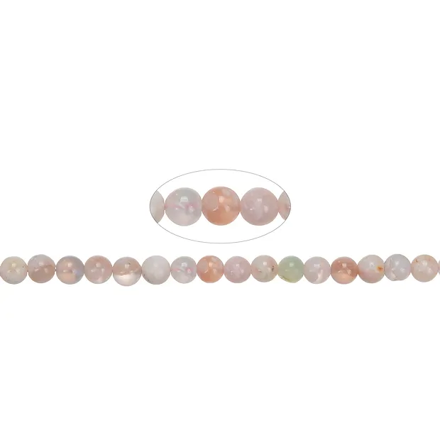 String Beads, Cherry Blossom Agate, 06mm (39cm) | gems, healing stones & jewelry