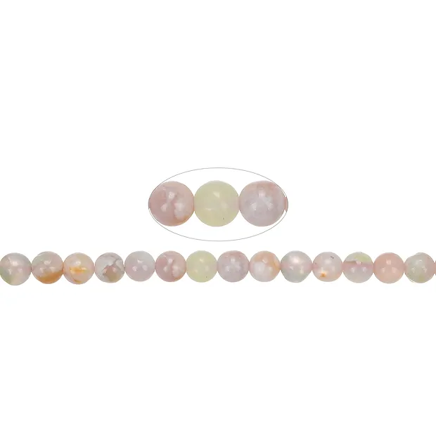 String Beads, Cherry Blossom Agate, 08mm (39cm) | gems, healing stones & jewelry