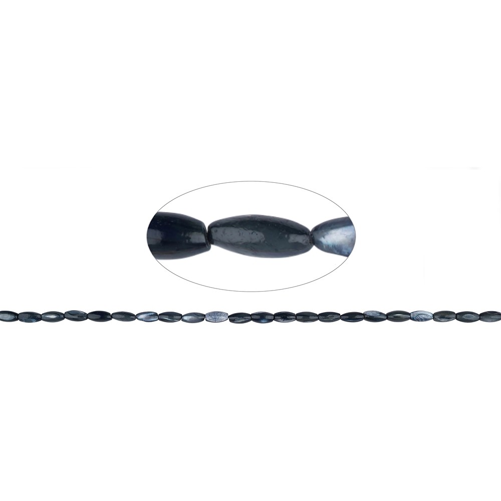 Strand of rice grain, Mother of Pearl (gray), 08 x 04mm | Marco Schreier