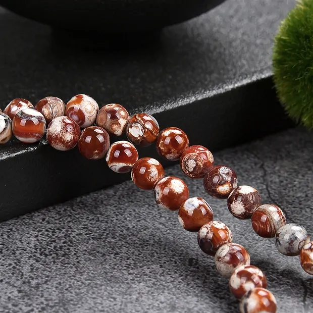 Rang de collier boules, Agate (Agate de Mongolie), 06mm (36cm) | Marco Schreier